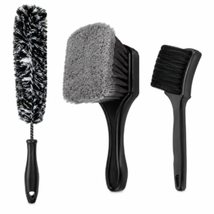 Car Wheel & Tyre Cleaning Brush Set Soft & Stiff Bristle Rim Detail Brushes