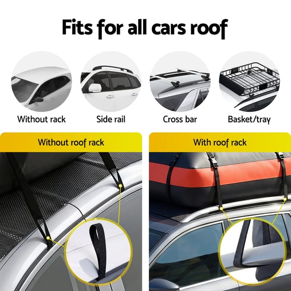 Giantz 15 Cubic Feet Waterproof Roof Top Cargo Bag Universal Car Roof Luggage Carrier - Image 8
