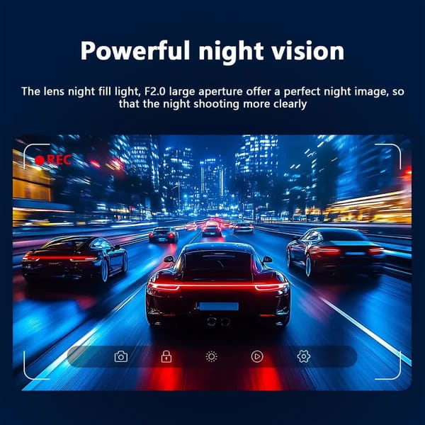 Dual Lens Dash Camera 1080P Front & 720P Interior Recording with Night Vision - Image 7