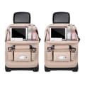 Car Back Seat Organiser with Foldable Tray Table Universal Rear Seat Storage Pocket Beige - Image 6