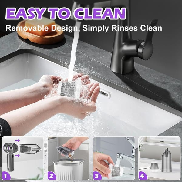 19000Pa Cordless Handheld Car Vacuum Cleaner & Air Blower Rechargeable Purple - Image 3
