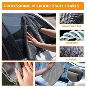 10-piece car wash & polishing set - car wash brushes - car wash tool set - professional accessories with brushes & microfiber cloths - including storage box
