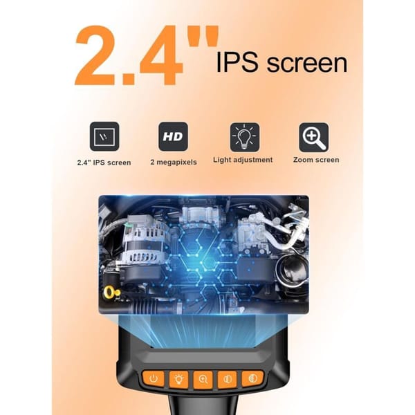 1080P HD Endoscope Camera 5M Waterproof Inspection Camera with 2.4" IPS Screen - Image 2
