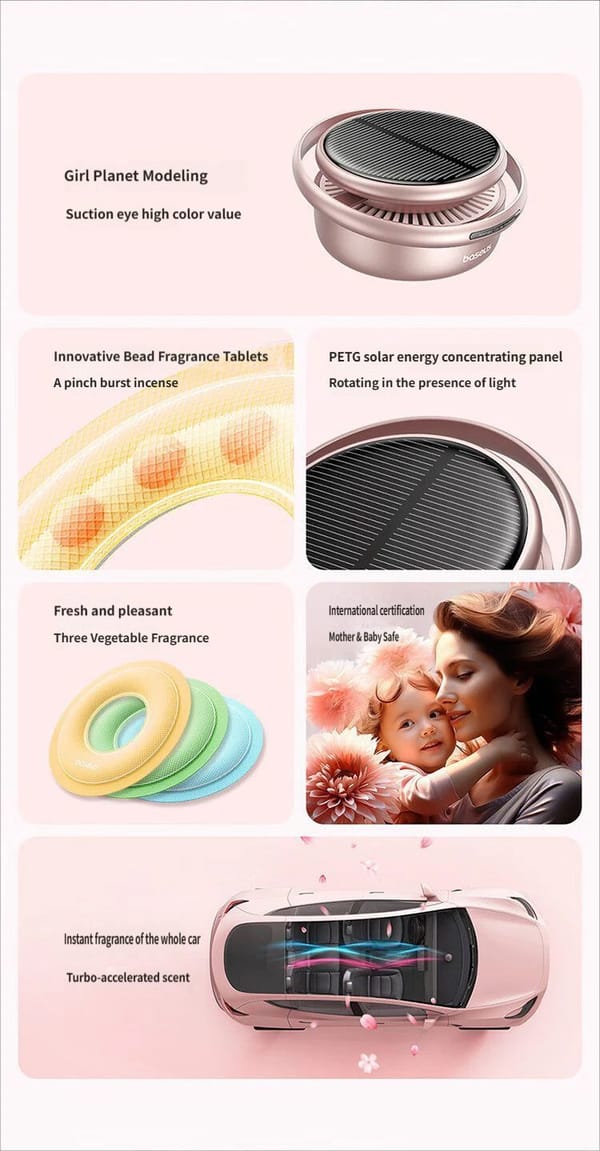 Pink Car Air Freshener Aromatherapy Diffuser Interior Fragrance Auto Vent Clip - Image 5