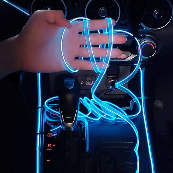 3M USB LED Car Interior Strip Light Neon Ambient Lighting Kit Red Dashboard Trim - Image 4