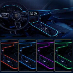 Car LED Interior Strip Light 3m USB Neon Wire Lamps Glowing Ambient Lighting Car Decorations Interior Red