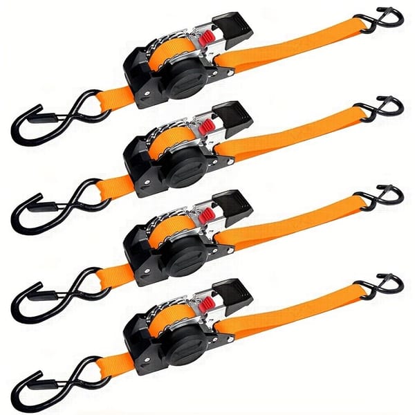 Heavy-Duty Automatic Ratchet Tie Down Strap with Durable Yellow Webbing, Ideal for Vehicle Recovery, Cargo Securing, Transport and Trailer Load Restraint - Image 9
