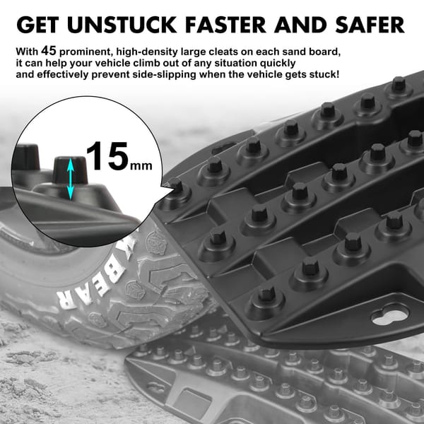 X-BULL Mini Recovery Tracks 4WD 4x4 Off Road Traction Boards Sand Mud Snow Black Pair - Image 5
