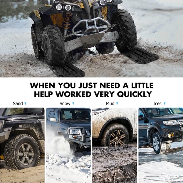 X-BULL Mini Recovery Tracks 4WD 4x4 Off Road Traction Boards Sand Mud Snow Black Pair - Image 7