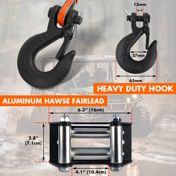 4500LB 12V Electric Winch Steel Cable Recovery Winch with Remote for ATV UTV Trailer - Image 2