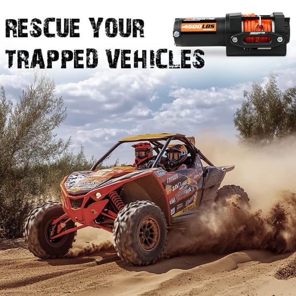 4500LB 12V Electric Winch Synthetic Rope Recovery Winch with Wireless Remote for ATV UTV 4WD - Image 4