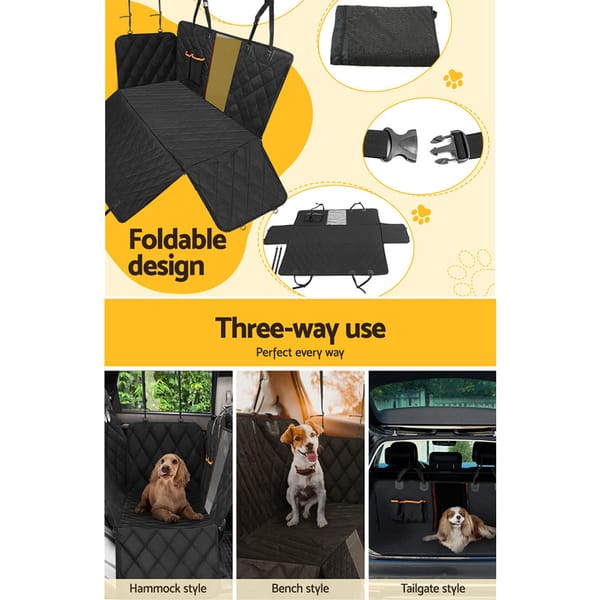 Waterproof Dog Car Seat Cover Hammock Non-Slip Pet Seat Protector with Seat Belt - Image 5