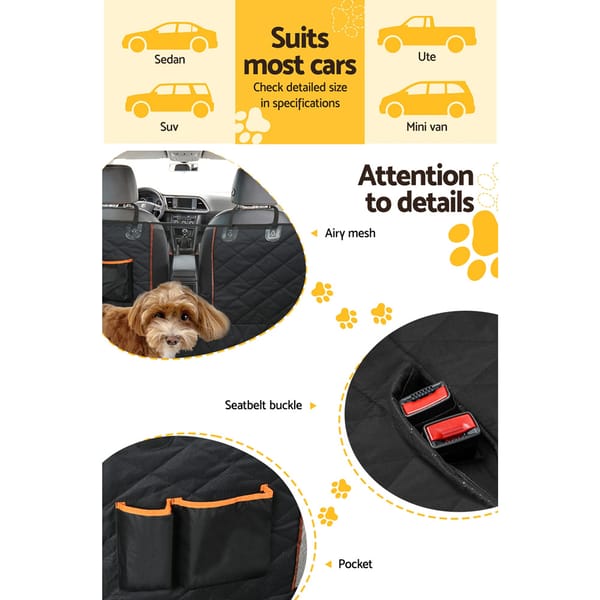 Waterproof Dog Car Seat Cover Hammock Non-Slip Pet Seat Protector with Seat Belt - Image 4