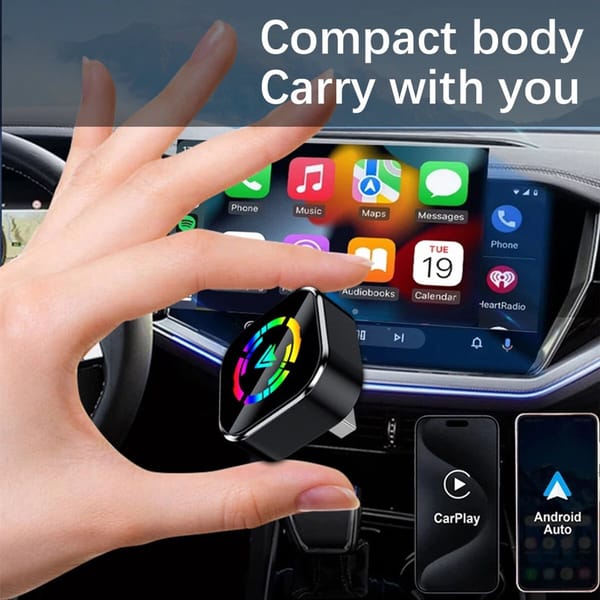 2-in-1 Wireless CarPlay & Android Auto USB Adapter Plug & Play Dongle - Image 4