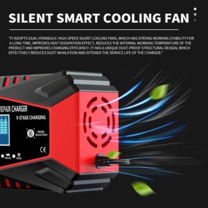 12V 24V Smart Battery Charger Automatic Trickle Charger Maintainer Desulfator