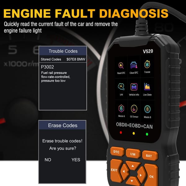 V520 OBD2 Car Scanner Diagnostic Tool OBDII EOBD Engine Fault Code Reader - Image 3