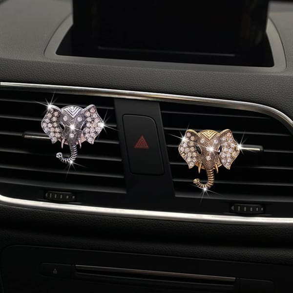 Crystal Elephant Car Air Vent Clip Rhinestone Air Freshener Holder Dashboard Decor - Image 4