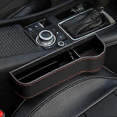 2 Pack Car Seat Gap Organiser PU Leather Front Seat Storage Box Pocket Black