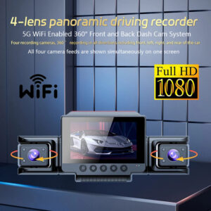 4 Channel 5G WiFi Dash Cam FHD 1080P 170° Wide Angle Car DVR with 64GB SD Card