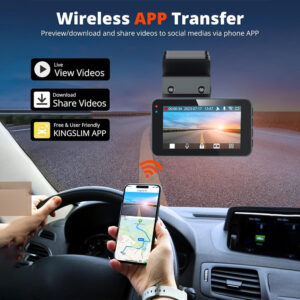 4K + 2.5K Dual Dash Cam with WiFi GPS ADAS Front & Rear Car Camera 32GB