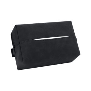 2 Pack Car Tissue Holder Faux Suede Sun Visor Seat Back Armrest Tissue Box Black