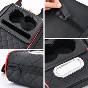 Car Armrest Organiser with Comfort Pad Centre Console Storage Box Brown