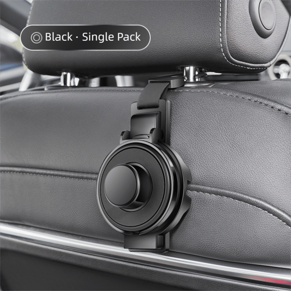 3 in 1 Car Headrest Organiser Hook Phone Holder Storage Hanger Black - Image 2