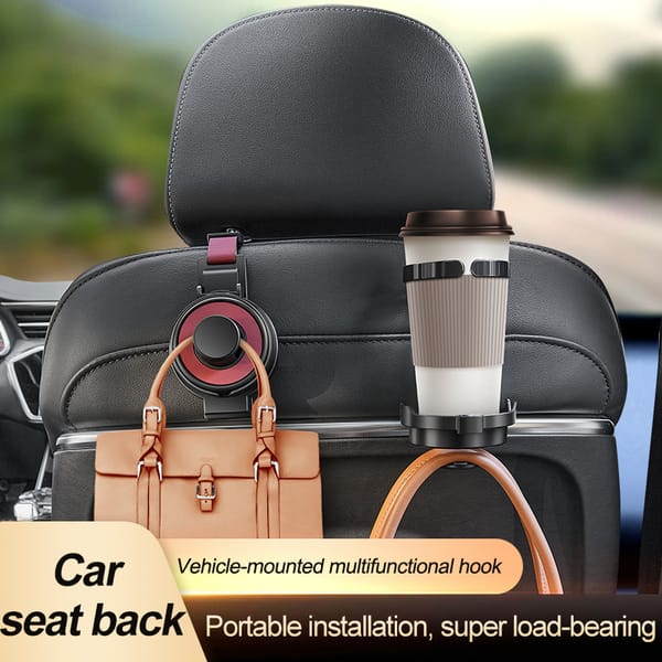 3 in 1 Car Headrest Organiser Hook Phone Holder Storage Hanger Black - Image 5