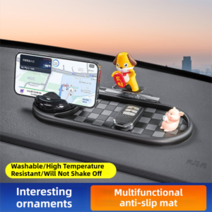 3 in 1 Car Dashboard Anti Slip Mat Cute Dog Phone Holder Magnetic Parking Plate