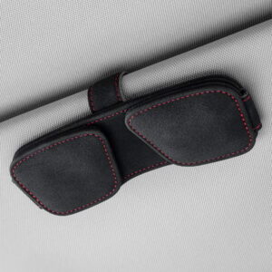 Magnetic Car Sun Visor Sunglasses Holder Black Dual Clip Glasses Card Ticket Organizer