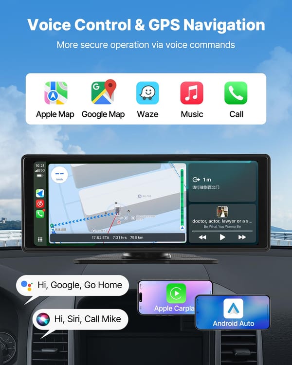 10.1" Car Stereo Apple CarPlay & Android Auto Touchscreen with Front & Rear Camera - Image 11