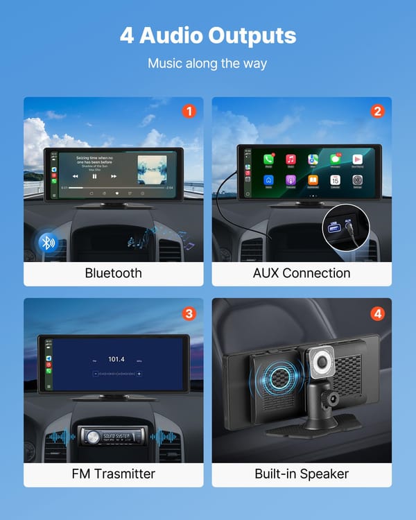 10.1" Car Stereo Apple CarPlay & Android Auto Touchscreen with Front & Rear Camera - Image 9