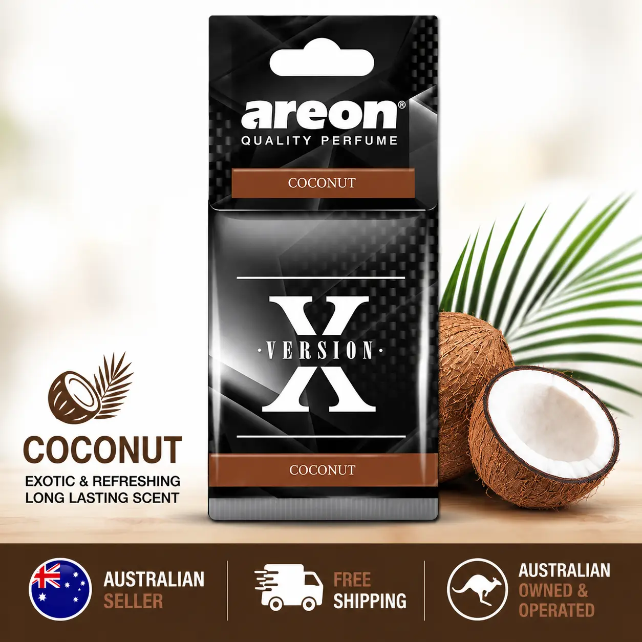 AREON Premium Car Air Freshener | Bubblegum, Coconut, Strawberry & Vanilla | Multiple Packs - Image 3