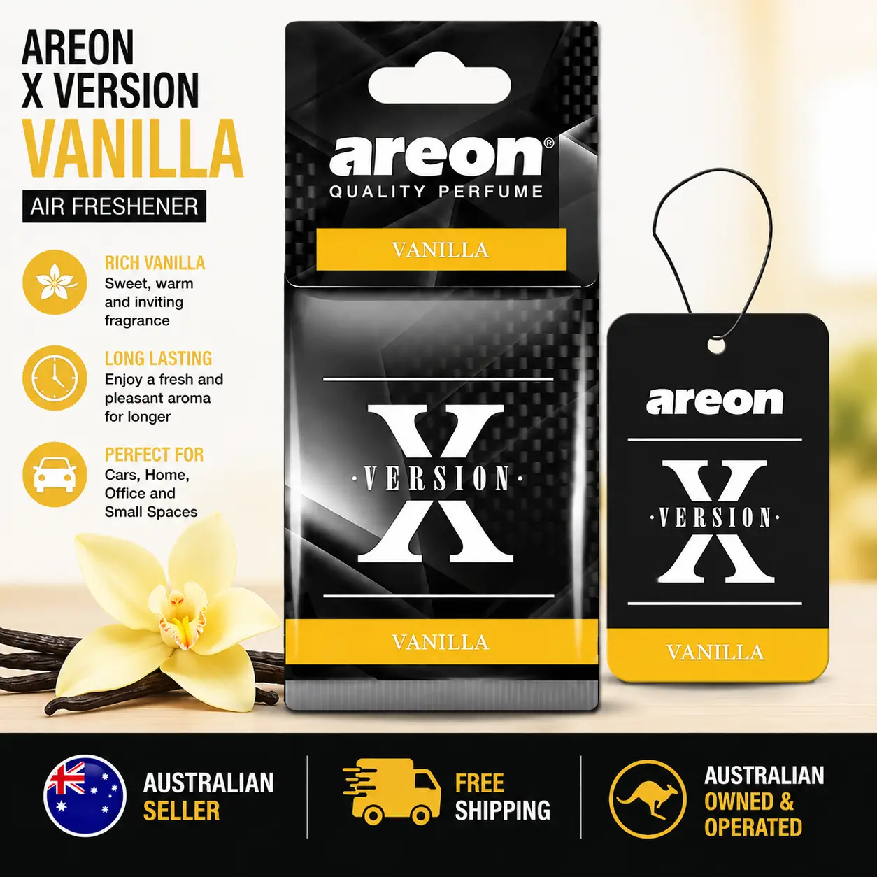 AREON Premium Car Air Freshener | Bubblegum, Coconut, Strawberry & Vanilla | Multiple Packs - Image 4