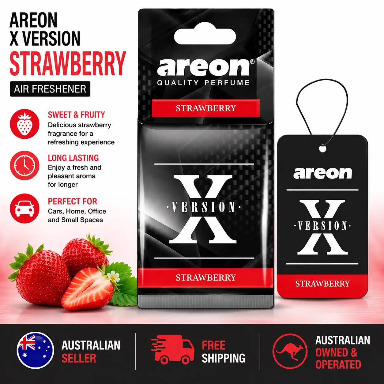 AREON Premium Car Air Freshener | Bubblegum, Coconut, Strawberry & Vanilla | Multiple Packs - Image 5