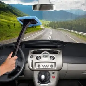 2 Pack Car Windscreen Cleaner Long Handle Microfibre Glass Cleaning Tool