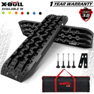 X-BULL Recovery Tracks 2 Pack 4WD Recovery Boards with Mounting Pins Black