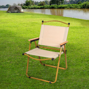 Levede Folding Camping Chair Portable Outdoor Camping Chair Lightweight Beige