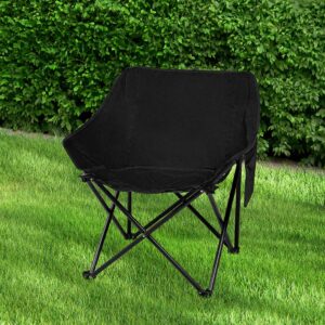 Levede Folding Moon Camping Chair Portable Outdoor Camping Chair Lightweight Black 130kg