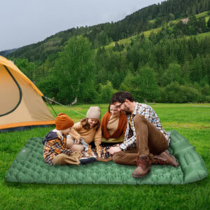 Mountview Double Self Inflating Camping Sleeping Pad with Built In Foot Pump Air Mattress Green