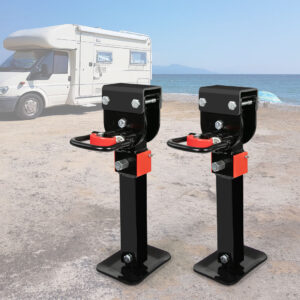 Manan Caravan Stabiliser Legs 2 Pack 410-545mm Adjustable Drop Down Corner Stands with Hex Drive 545kg Black