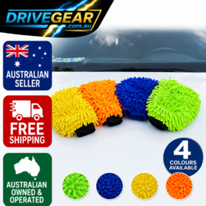 2 Pair Chenille Car Wash Mitts 4 Pack Double-Sided Microfiber Washing Gloves Waterproof