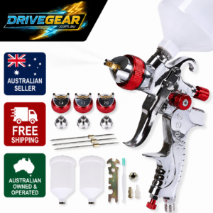 Traderight HVLP Spray Paint Gun Kit 600ml Professional Air Spray Gun Set with 3 Nozzles, 2 Cups & Accessories for Automotive, Furniture & Industrial Painting