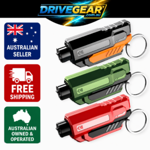 2-in-1 Car Emergency Escape Tool Window Breaker & Seatbelt Cutter Keychain