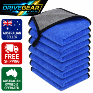 6 Pack Microfiber Car Cleaning Cloths 30x40cm Wash Drying Towels Blue Grey
