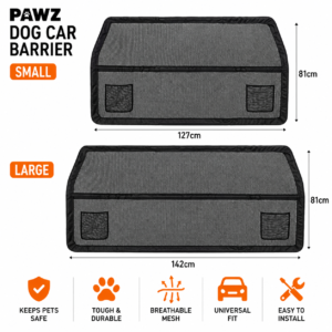 Pawz Dog Car Barrier Mesh Pet Divider Guard Back Seat Safety Protector for SUV Sedan Van Large Small