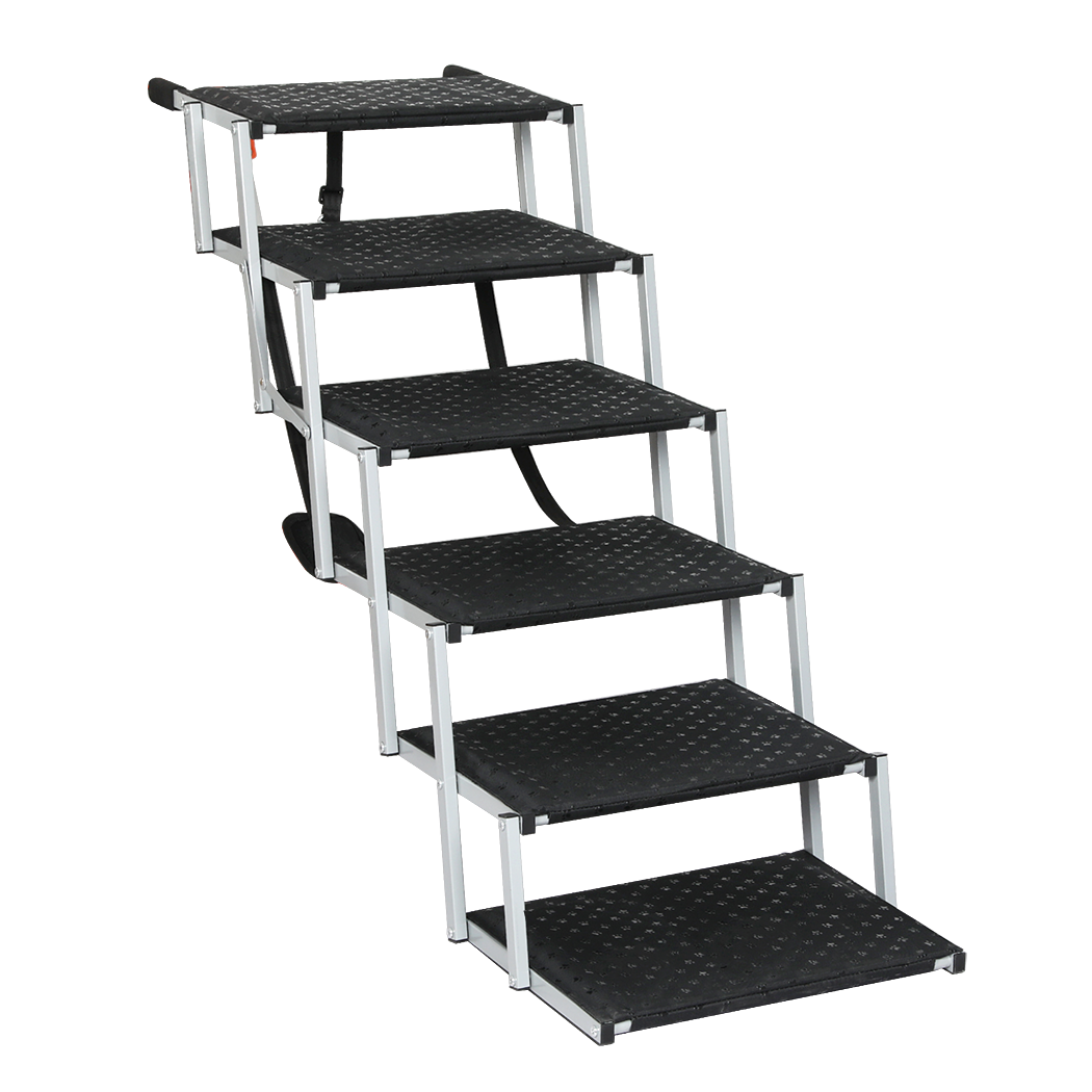 PaWz Foldable Dog Stairs Pet Ramp for Car SUV Bed Adjustable Travel Steps 90kg - Image 8