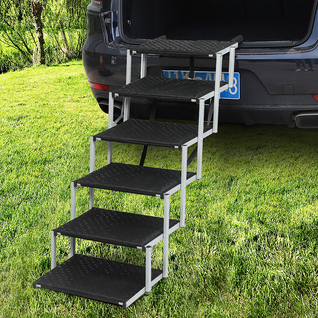 PaWz Foldable Dog Stairs Pet Ramp for Car SUV Bed Adjustable Travel Steps 90kg - Image 7