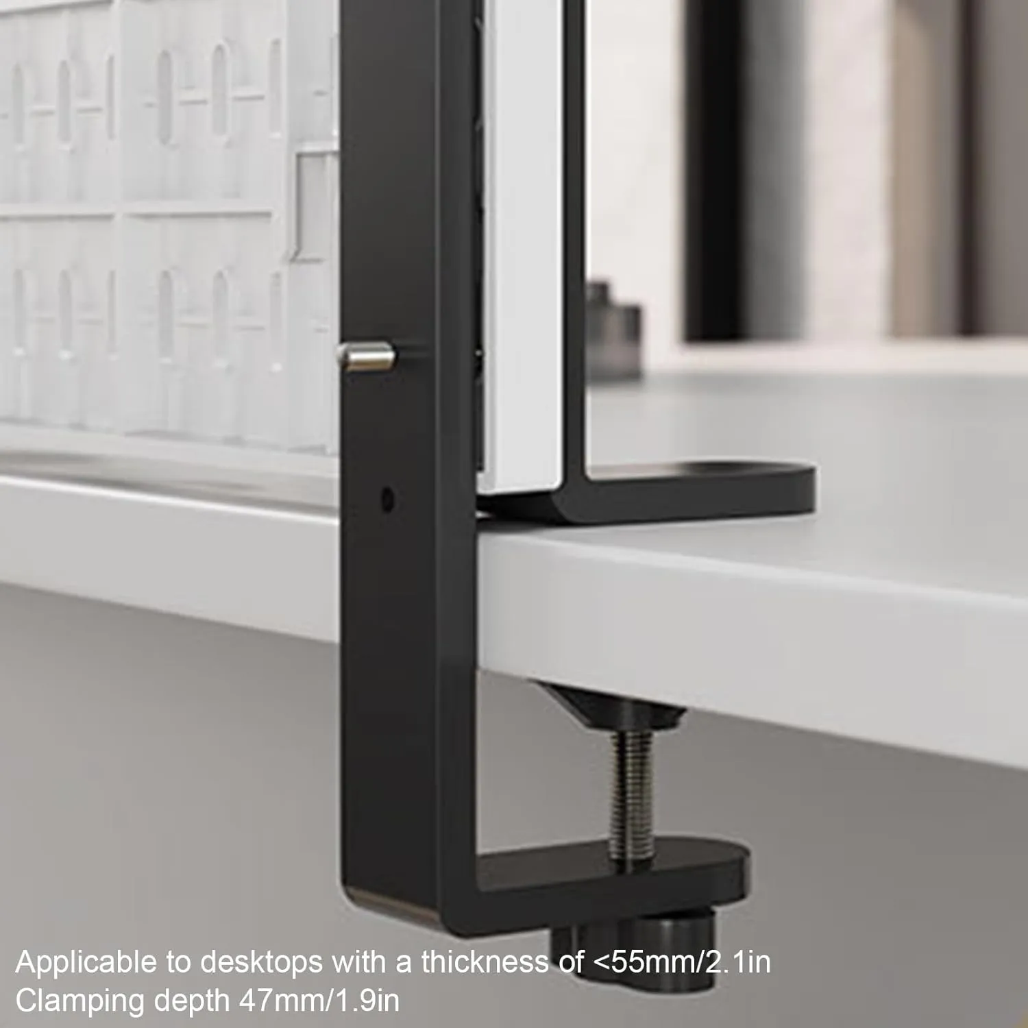 CARLA HOME Desk Pegboard Organizer Kit Black with Hooks Tray & Clamp Mount - Image 4