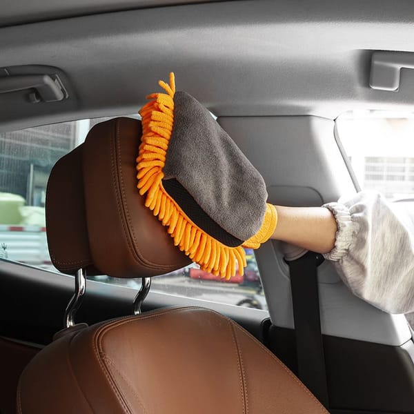 Chenille Car Wash Mitt Waterproof Cleaning Glove Microfibre Scratch Free Blue - Image 4